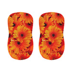 Orange Daisy Flower Print Bar Stool Covers