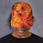Orange Daisy Flower Print Baseball Cap