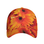 Orange Daisy Flower Print Baseball Cap