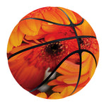 Orange Daisy Flower Print Basketball