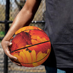 Orange Daisy Flower Print Basketball