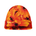 Orange Daisy Flower Print Beanie