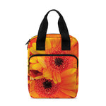 Orange Daisy Flower Print Bible Tote Bag