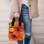 Orange Daisy Flower Print Bible Tote Bag