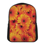Orange Daisy Flower Print Casual Backpack