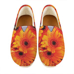 Orange Daisy Flower Print Casual Shoes