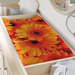 Orange Daisy Flower Print Changing Pad Cover