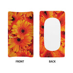 Orange Daisy Flower Print Changing Pad Cover