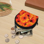 Orange Daisy Flower Print Coin Purse