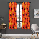 Orange Daisy Flower Print Curtain