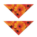 Orange Daisy Flower Print Dog Bandana