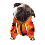 Orange Daisy Flower Print Dog Zip Up Hoodie