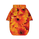 Orange Daisy Flower Print Dog Zip Up Hoodie