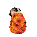 Orange Daisy Flower Print Dog Zip Up Jacket
