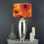 Orange Daisy Flower Print Drum Lamp Shade