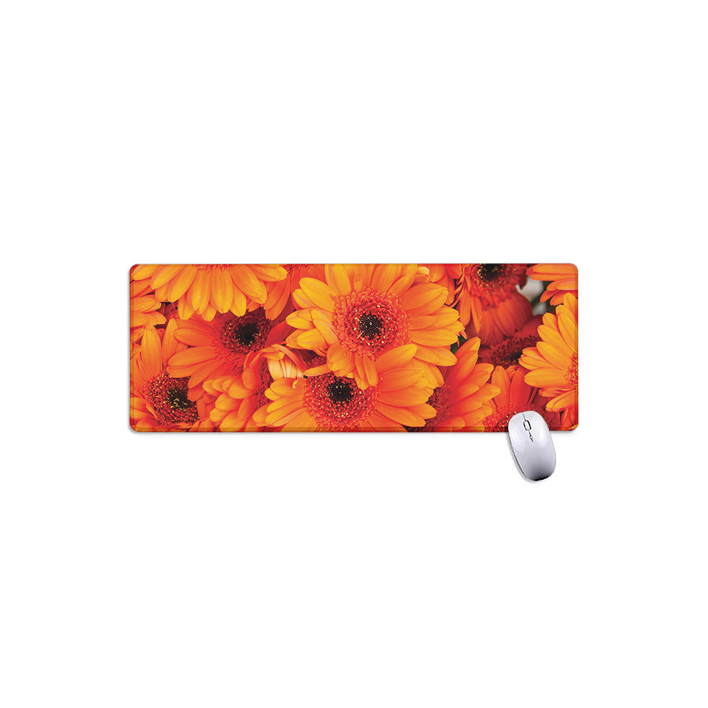 Orange Daisy Flower Print Extended Mouse Pad