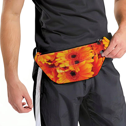 Orange Daisy Flower Print Fanny Pack