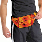 Orange Daisy Flower Print Fanny Pack