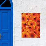 Orange Daisy Flower Print Garden Flag
