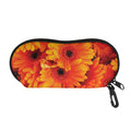Orange Daisy Flower Print Glasses Case