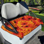 Orange Daisy Flower Print Golf Cart Seat Cover