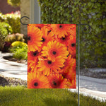 Orange Daisy Flower Print House Flag