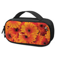 Orange Daisy Flower Print Portable Cooler Travel Case