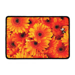 Orange Daisy Flower Print Kitchen Mat