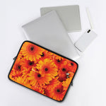 Orange Daisy Flower Print Laptop Sleeve