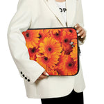 Orange Daisy Flower Print Laptop Sleeve
