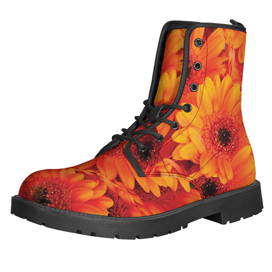 Orange Daisy Flower Print Backpack