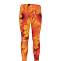 Orange Daisy Flower Print Men's Leggings