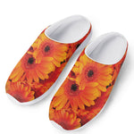 Orange Daisy Flower Print Mesh Casual Shoes