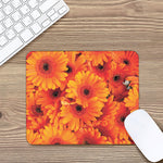 Orange Daisy Flower Print Mouse Pad