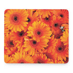 Orange Daisy Flower Print Mouse Pad