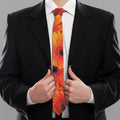 Orange Daisy Flower Print Necktie