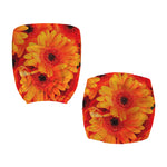 Orange Daisy Flower Print Office Chair Cover
