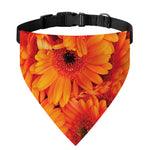 Orange Daisy Flower Print Over The Collar Dog Bandana