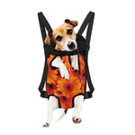 Orange Daisy Flower Print Pet Carrier Backpack