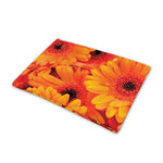 Orange Daisy Flower Print Pet Cooling Mat Cover