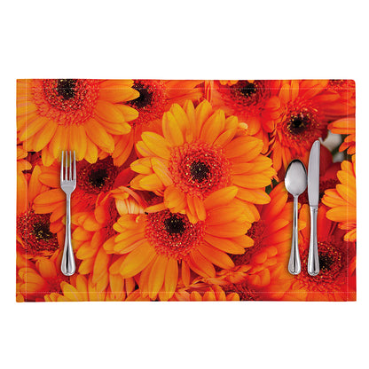 Orange Daisy Flower Print Placemat