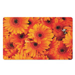 Orange Daisy Flower Print Polyester Doormat