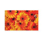 Orange Daisy Flower Print Polyester Flag