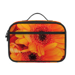 Orange Daisy Flower Print Portable Lunch Bag