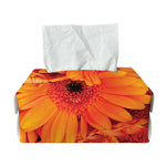Orange Daisy Flower Print Rectangle Tissue Box Cover