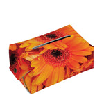Orange Daisy Flower Print Rectangle Tissue Box Cover