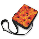 Orange Daisy Flower Print Rectangular Crossbody Bag