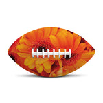 Orange Daisy Flower Print Rugby Ball