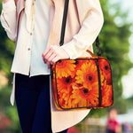 Orange Daisy Flower Print Shoulder Strap Bible Bag