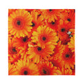 Orange Daisy Flower Print Silk Bandana